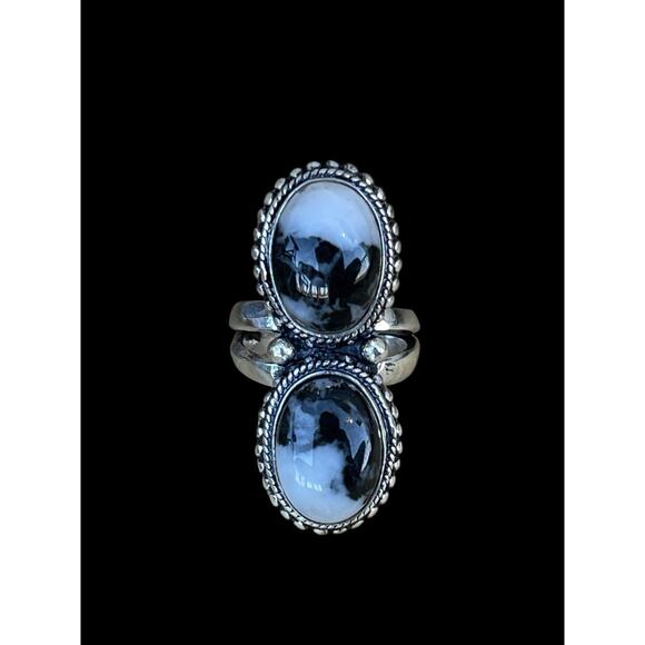 White Buffalo Sterling Silver Turquoise Statement Ring Size 6-SW Native Style - Picture 1 of 8